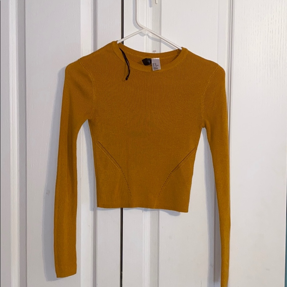 Gold sweater, never worn, cropped